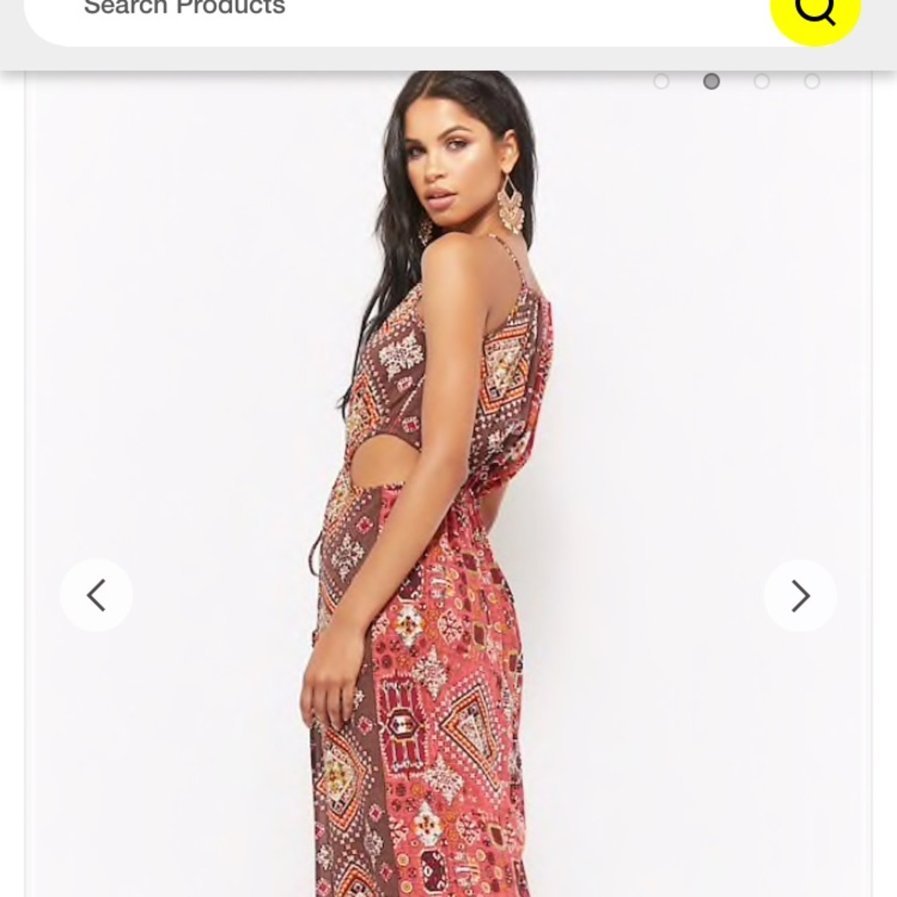 R by Raga Geo Print Dress orange/multi color maxi